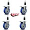 Service Caster 5'' Blue Poly Swivel 1-3/8'' Expanding Stem Caster Set Total Lock Brake, 4PK SCC-EXTTL20S514-PPUB-BLUE-138-4 - alternate 4